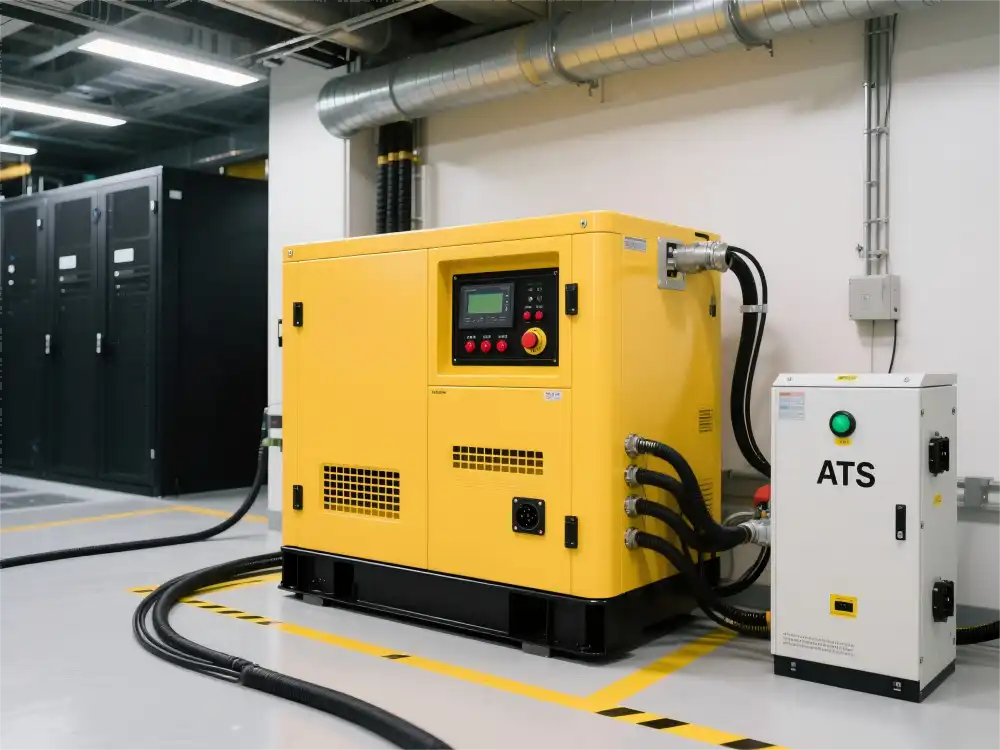 How can an automatic transfer switch (ATS) reduce diesel generator downtime?